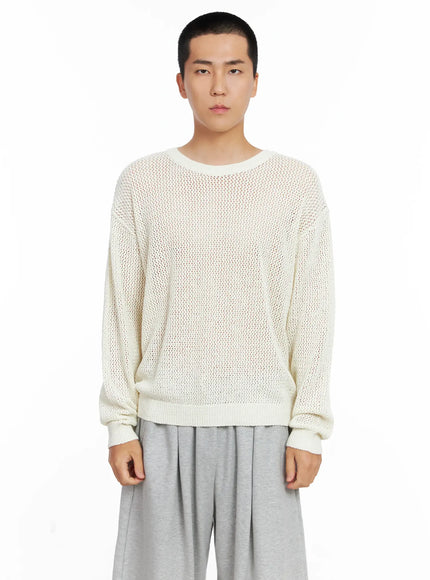 mens-knit-sweater-ig529 / Light beige