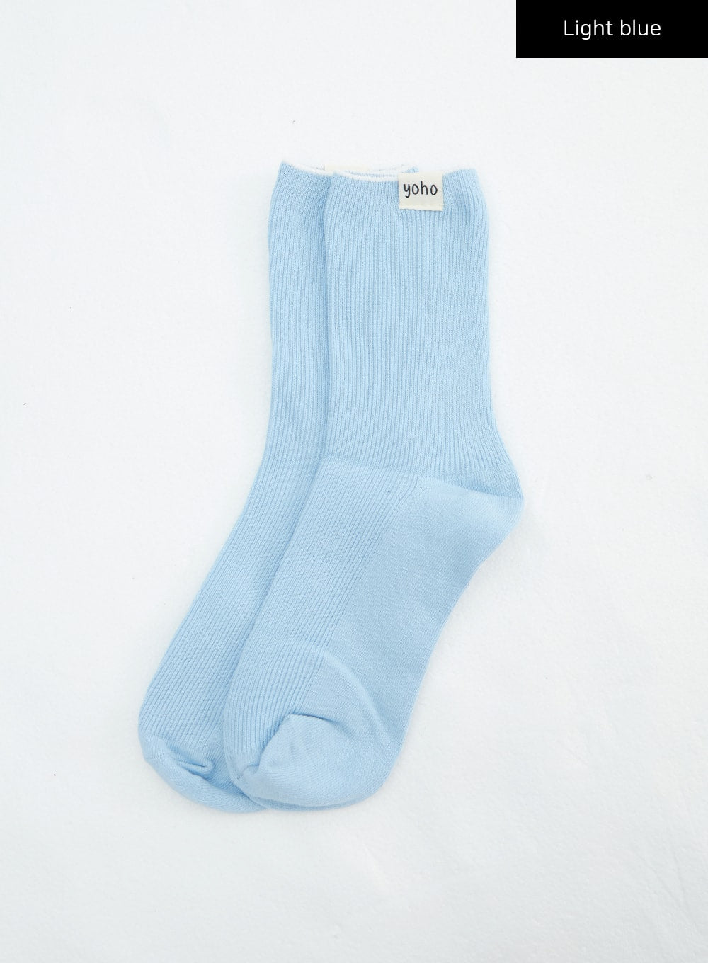 ribbed-knit-socks-in316 / Light blue