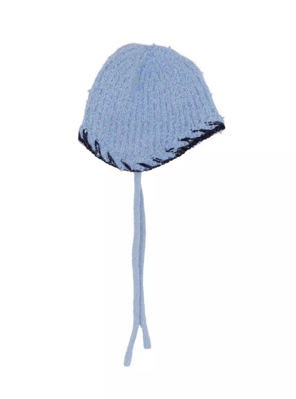 ribbed-stitch-beanie-in528 / Light blue