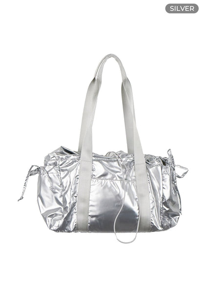 string-glossy-tote-bag-ig405 / Silver