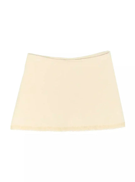 lace-layered-mini-skirt-iu522 / Yellow