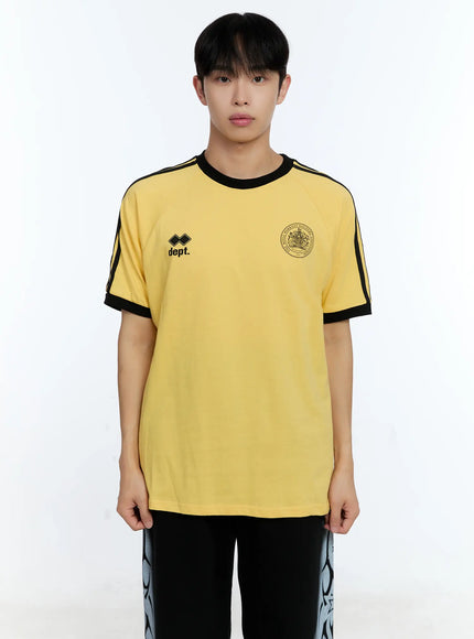 mens-minimalist-graphic-cotton-tee-ig515 / Yellow