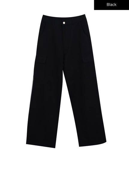 wide-fit-cargo-pants-io320 / Black