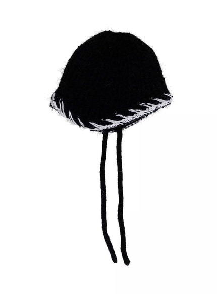 ribbed-stitch-beanie-in528 / Black