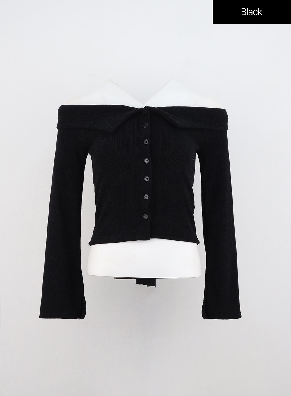 off-shoulder-knit-top-in327 / Black