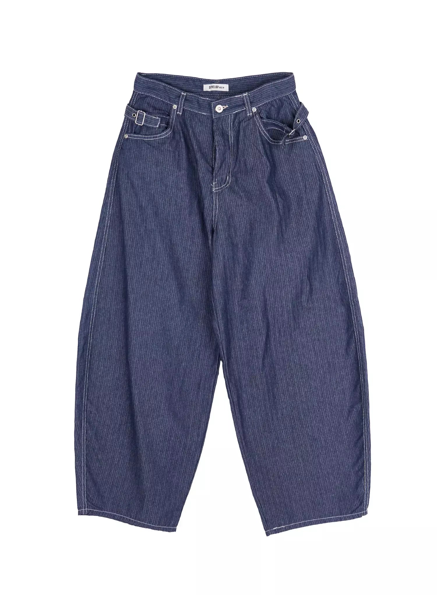 casual-baggy-stripe-pants-iu518 / Dark blue