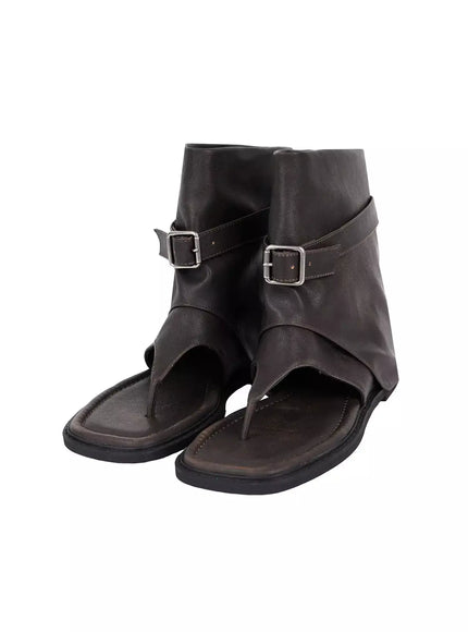 modern-buckle-gladiator-sandals-iu509 / Dark brown