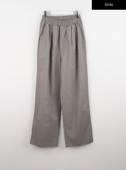 pintuck-wide-fit-pants-io326 / Gray