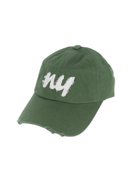 mens-ny-distressed-cap-ig529 / Green