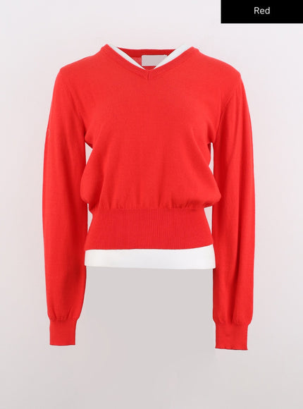 cozy-c-neck-pullover-io320 / Red