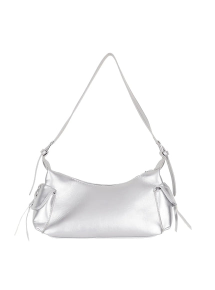 side-corset-detail-shoulder-bag-ca513 / Silver