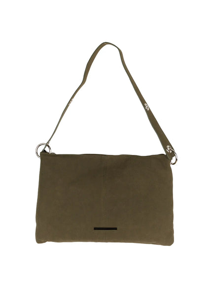 suede-shoulder-bag-ij505 / Dark green
