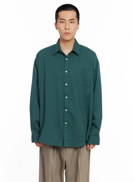 mens-classic-white-button-up-shirt-is502 / Green