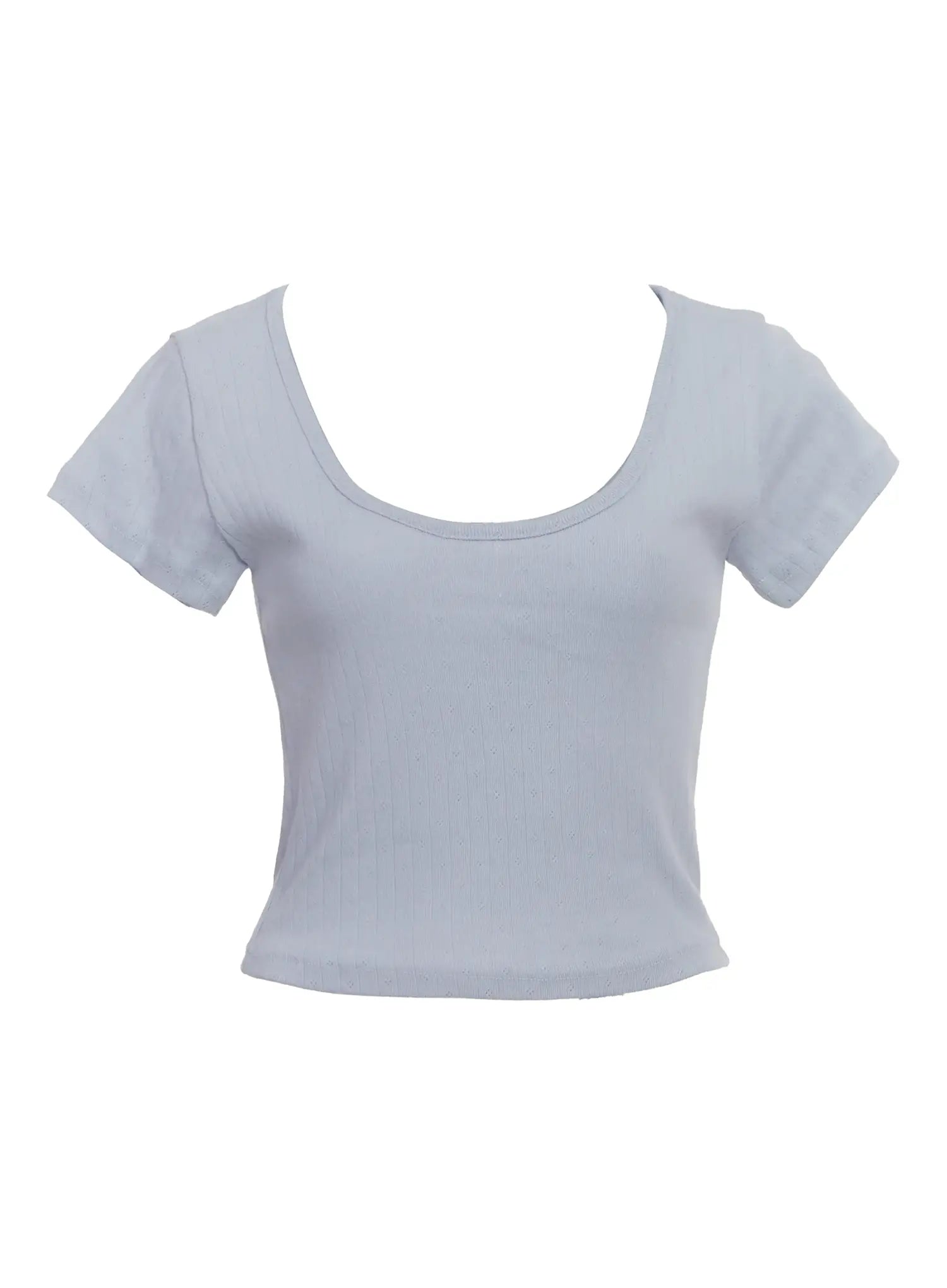 cotton-casual-scoop-tee-ic503 / Light blue