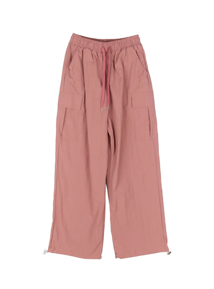 mens-cargo-drawstring-pants-ig508 / Pink
