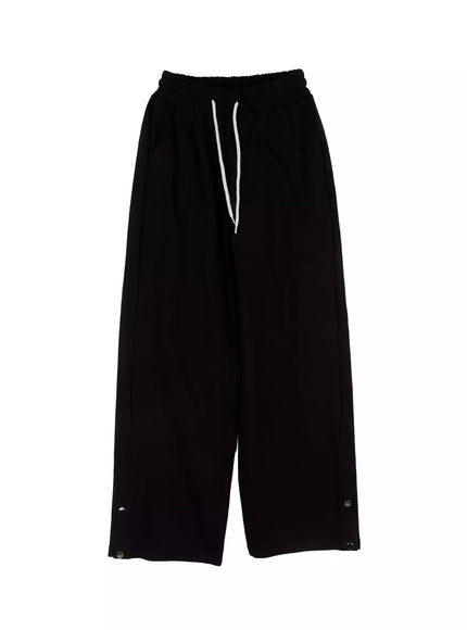 snap-detail-sweatpants-id503 / Black