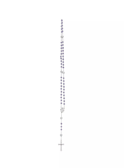 rosary-style-cross-necklace-in525 / Purple