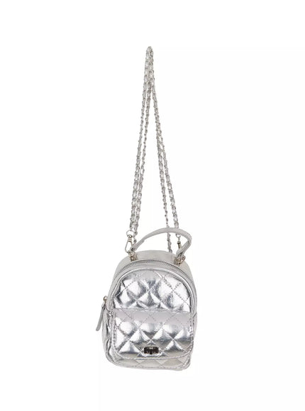 quilted-mini-chain-backpack-im502 / Silver