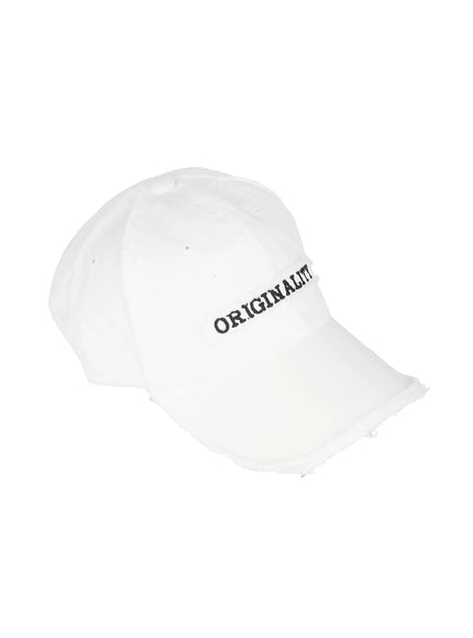 vintage-raw-edge-baseball-cap-il511 / White