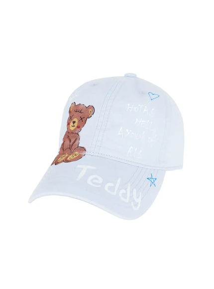 graphic-print-cap-cu515 / Light blue