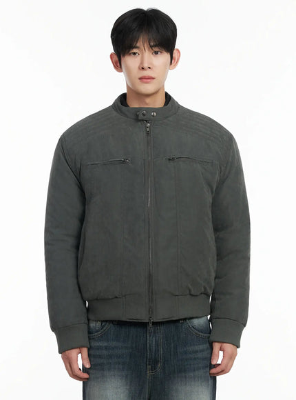 mens-two-way-zipper-biker-jacket-dark-green-if517