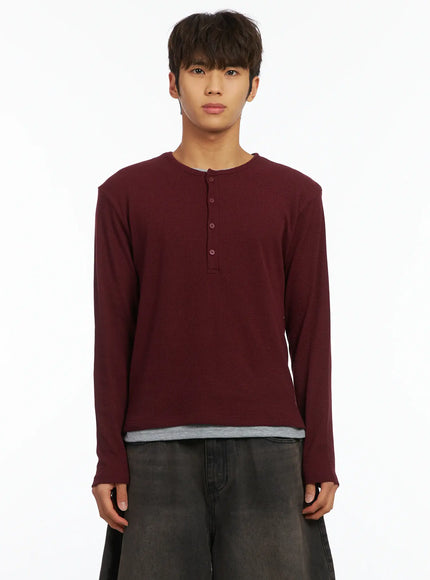 mens-layered-waffle-henley-long-sleeve-shirt-ij514