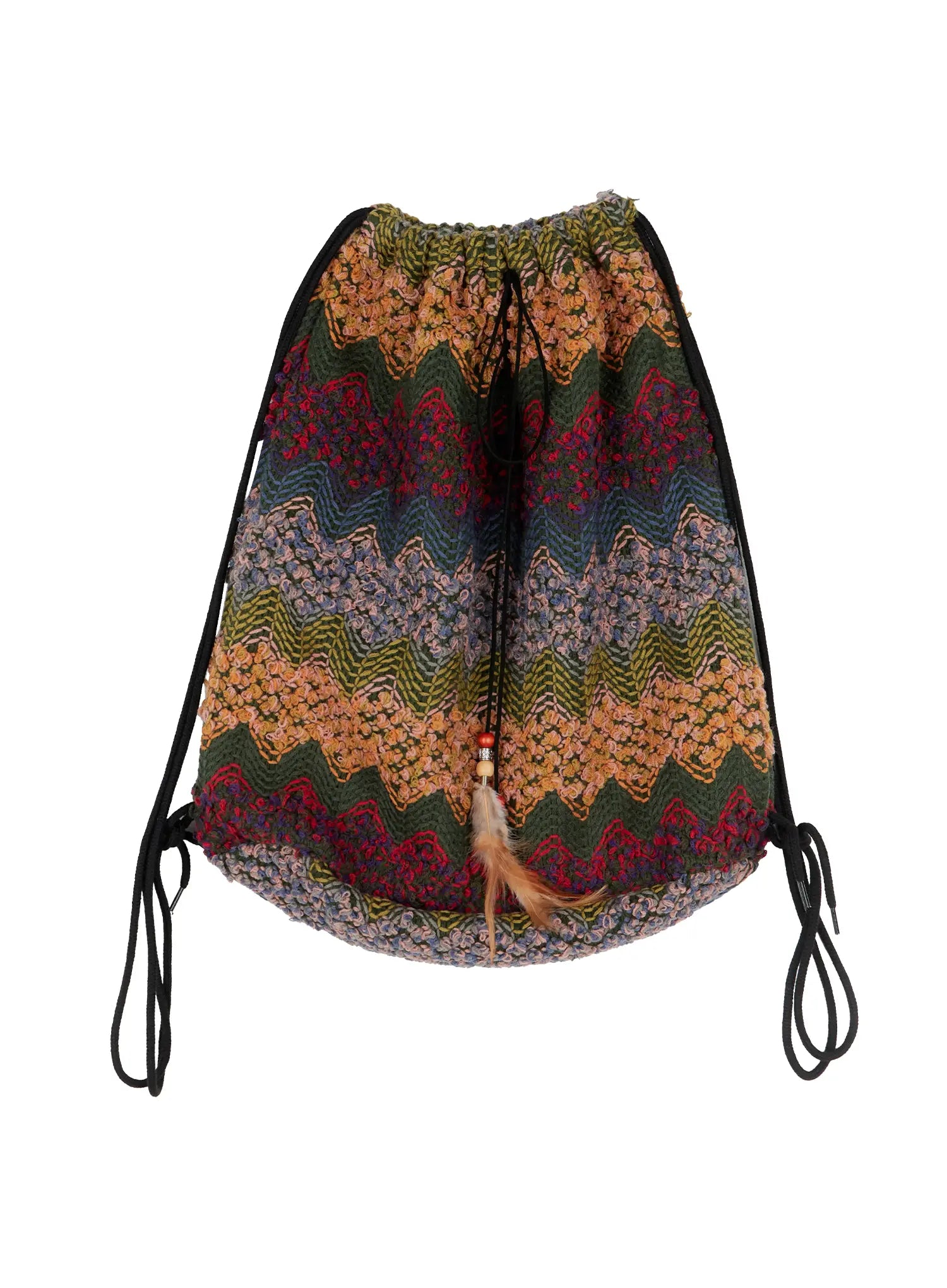 mens-zigzag-pattern-backpack-is529 / Red