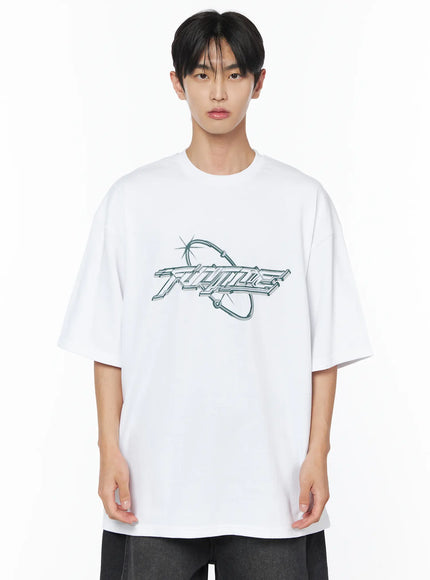 mens-cyber-graphic-oversized-tee-iu510 / White