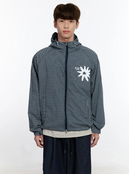 mens-checkered-windbreaker-jacket-is529
