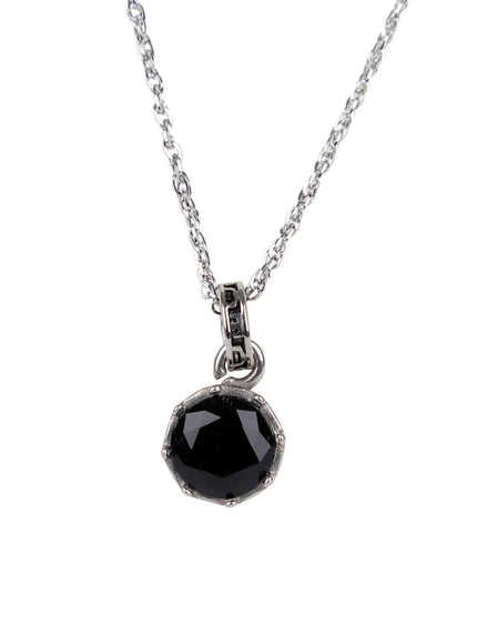black-stone-chain-necklace-id502