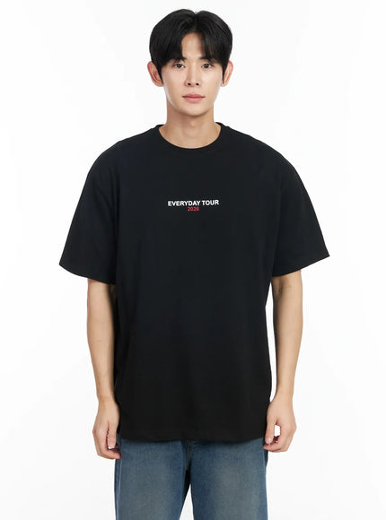 men-s-graphic-back-print-t-shirt-im518 / Black