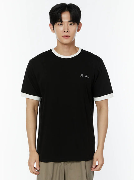 mens-embroidered-t-shirt-iu508 / Black