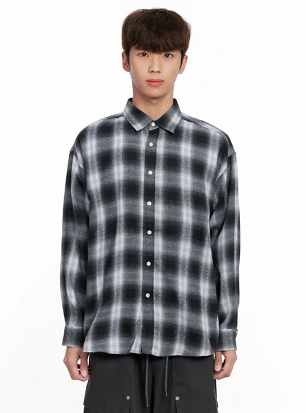 mens-checkered-shirt-io506 / Black