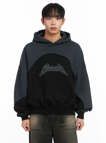 two-tone-graphic-hoodie-id515 / Black