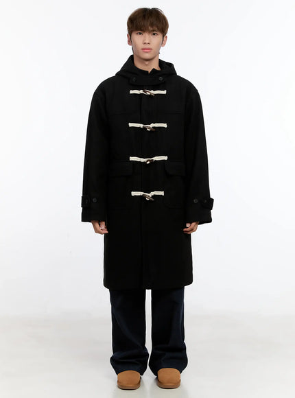 mens-wool-blended-long-toggle-coat-in512 / Black