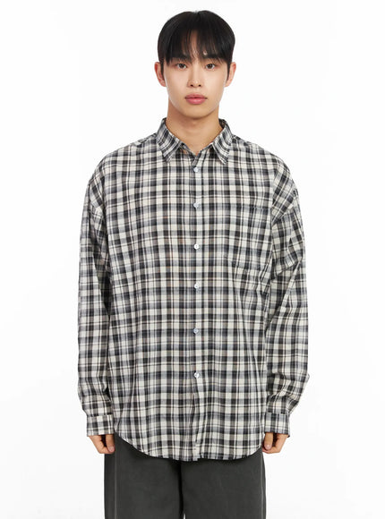 mens-checkered-shirt-im516 / Black