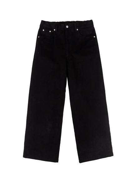 mens-classic-wide-leg-cotton-pants-in503 / Black