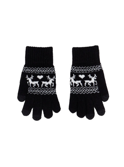 warm-nordic-winter-gloves-in524 / Black