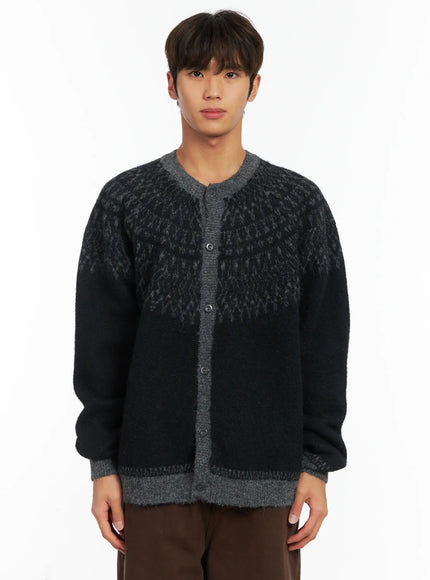 mens-nordic-pattern-cardigan-id511 / Black