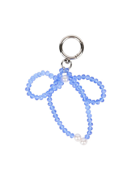 beaded-ribbon-keychain-is516 / Blue