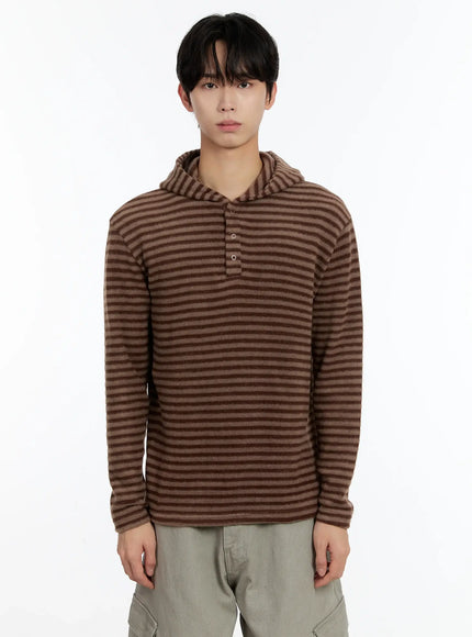 mens-striped-layered-hoodie-id502 / Brown