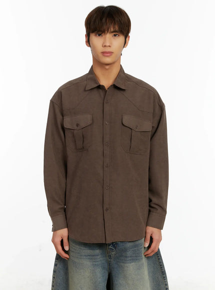 mens-suede-shirt-id524 / Dark brown