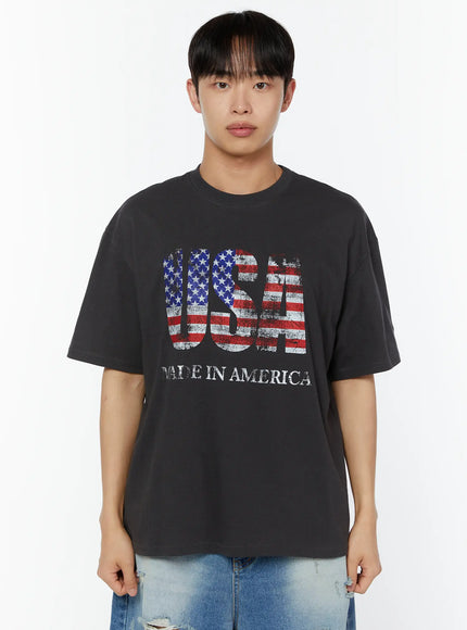 mens-us-flag-graphic-tee-iu516 / Dark gray