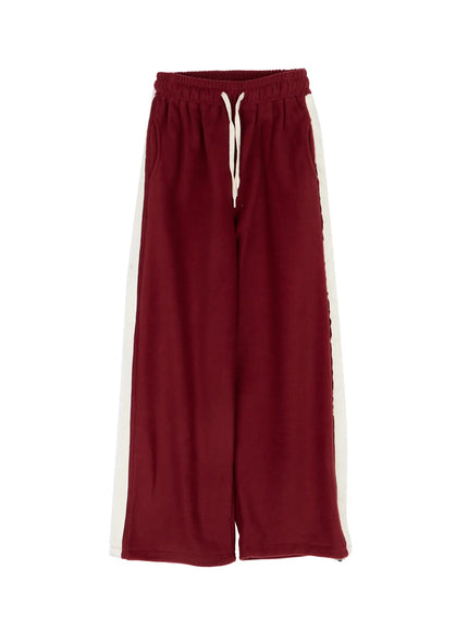 mens-double-track-wide-sweatpants-id523 / Dark red