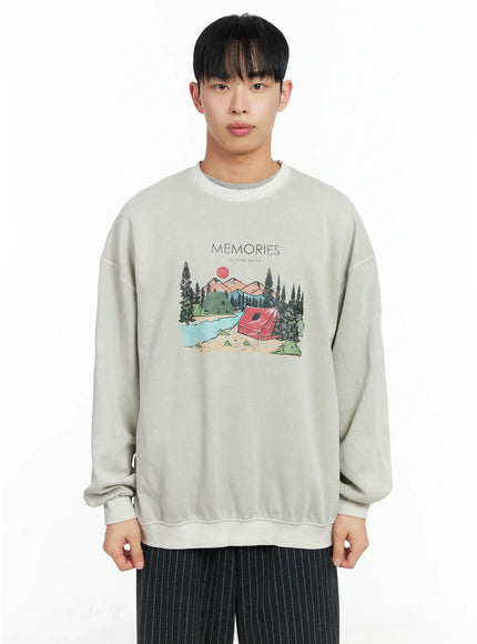 mens-memories-graphic-sweatshirt-in518-1 / Light beige