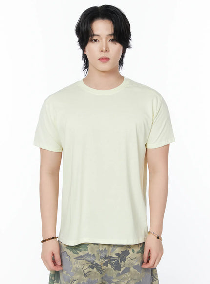 mens-casual-t-shirt-iy525 / Light yellow