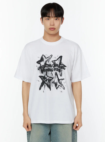 mens-star-graphic-tee-iu516 / White
