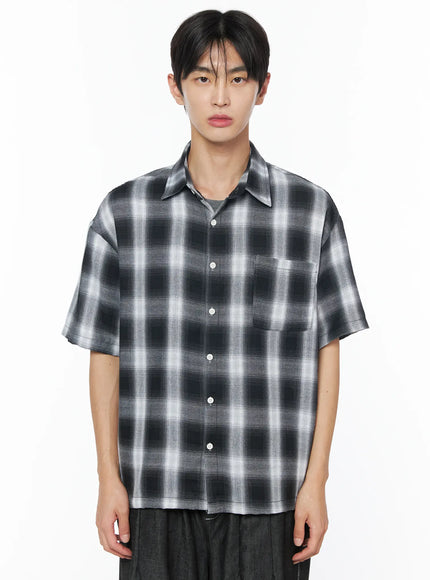 mens-plaid-short-sleeve-button-up-shirt-iu510