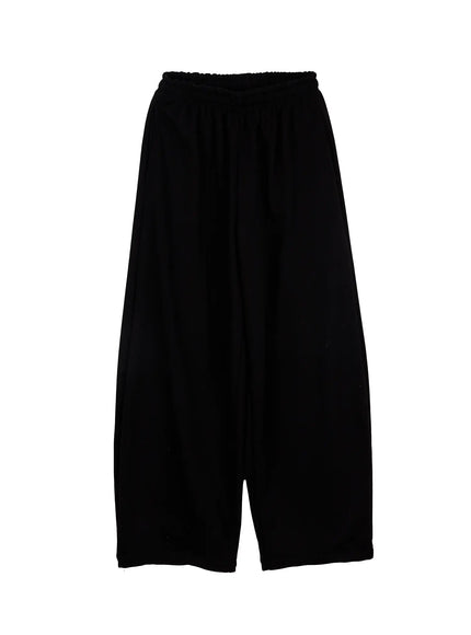 mens-drawstring-hem-sweatpants-if517 / Black