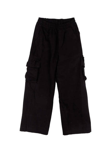 mens-wide-leg-cargo-pants-in524 / Black